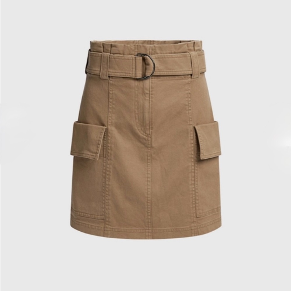 A.L.C. Mia Belted Mini Skirt in Beige Size 6 - Picture 3 of 12